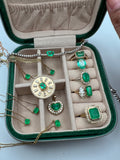 Emerald Green velvety jewelry box