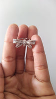 14K Gold and diamond Bow ring