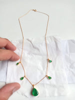 14K Yellow Gold Zambian Emerald necklace