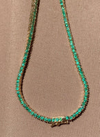14K Gold  Emerald Tennis necklace