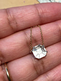 14K Gold Asscher cut .75 ctw Diamond Mosaic necklace 4 carat look