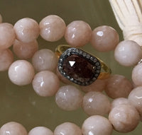 Rosecut chocolate diamond cushion cut halo diamond statement engagement ring size 5 sterling silver gold