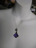 To the point.  Amethyst tanzanite quartz pearl sterling silver  necklace OOAK