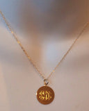 14K Rose Gold monogram initials initial id mommy teen circle script customized personalized necklaceckle
