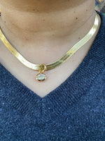 14 K gold, 1.21 carat oval diamond certified collette pendant