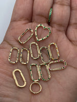 14K Gold Connector polished plain Diamond Emerald Ruby