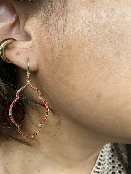 14K orange Sapphire lantern earrings