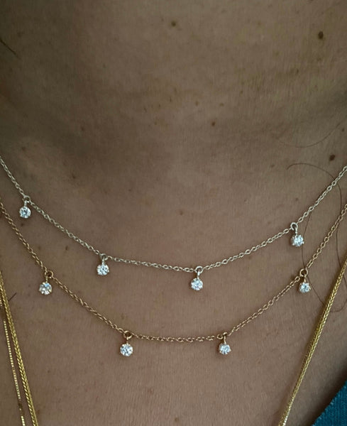 14K Gold diamond constellation necklace