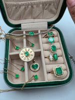 Emerald Green velvety jewelry box
