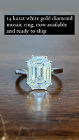 14K Gold Diamond Mosaic Ring 4.5 carat look