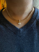 14 K gold, 1.21 carat oval diamond certified collette pendant