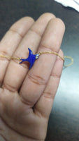 14K Gold and Diamond Bluebird Enamel necklace nature
