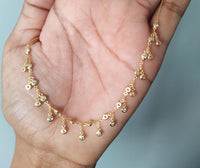 14K Yellow Gold and 27 Diamond drops Shaker choker necklace