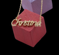10K Gold and Diamond Name Word Necklace Personalized necklace