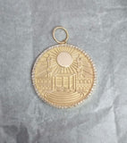 14K Gold Kaaba with Diamond border pendant medallion necklace