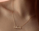 10K Gold and Diamond Name Word Necklace Personalized necklace