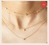 14K Gold Diamond Clover necklace