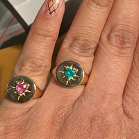 14K Gold Heart signet Ring