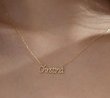 10K Gold and Diamond Name Word Necklace Personalized necklace