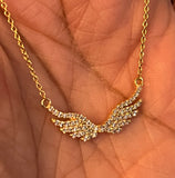 14K Gold And diamonds Pureheart Angel wing necklace