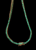 14K Gold 5.5 carat Emerald tennis necklace 