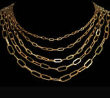 14K Yellow Gold paperclip chain 18”