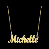 10K Gold Name plate necklace with Chain