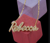 10K Gold and Diamond Name Word Necklace Personalized necklace