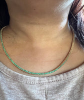 14K Gold and 5.5 ctw Emerald Tennis necklace