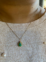 14K Gold And Emerald the nugget pendant