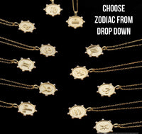 10K Gold And Diamond Medium Zodiac Pendant Choose from any 12 signs