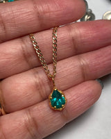 14K Gold And Emerald the nugget pendant