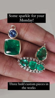 14K Gold And Emerald the nugget pendant