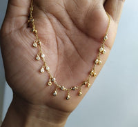 14K Yellow Gold and 27 Diamond drops Shaker choker necklace
