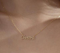 14K Gold and Diamond Name Word Necklace Personalized necklace