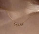 14K Gold and Diamond Name Word Necklace Personalized necklace