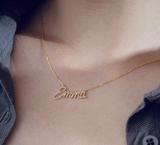 14K Gold and Diamond Name Word Necklace Personalized necklace