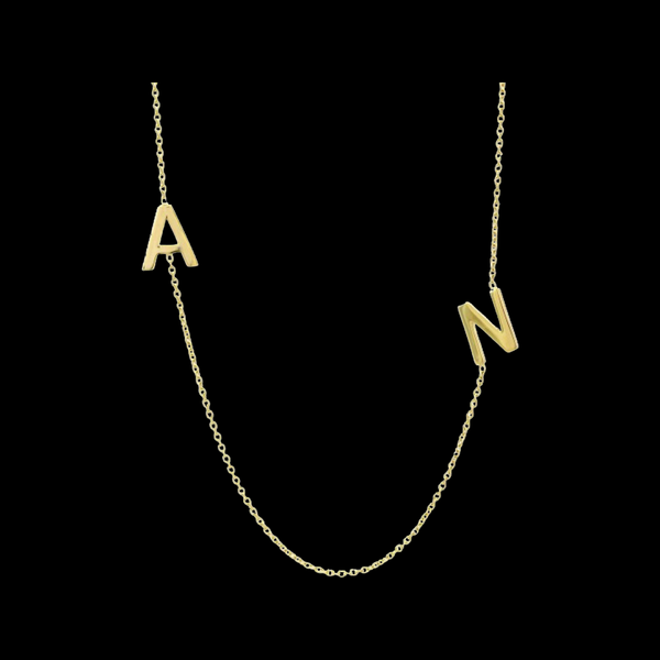 14K Gold custom letter necklace custom initial necklace name plate