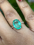 14K Gold 3.25 ctw Oval Colombian Emerald Ring