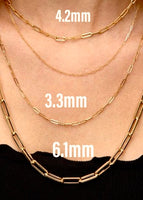 14K Yellow Gold Extra large link Paperclip Chain