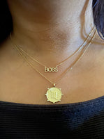14K Gold and Diamond BOSS necklace SI diamonds