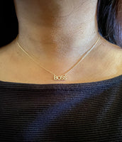 14K Gold and Diamond BOSS necklace SI diamonds