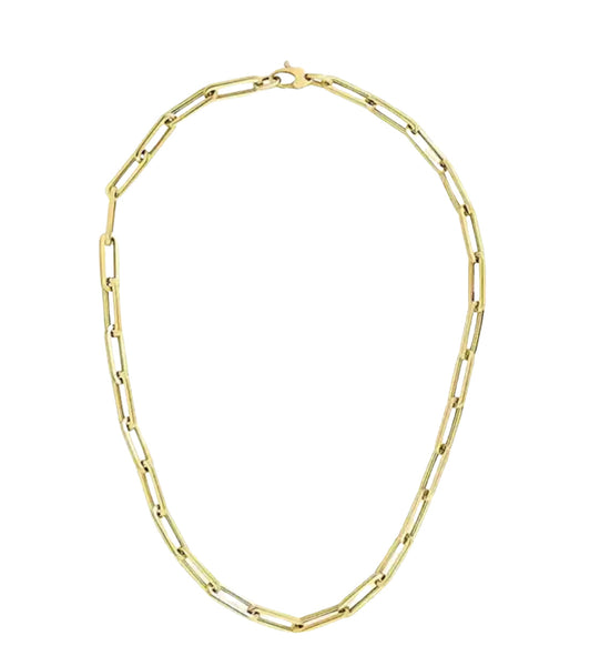 14K Yellow Gold Extra large link Paperclip Chain