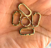 14K Gold Connector polished plain Diamond Emerald Ruby