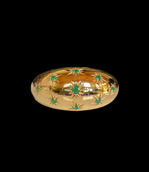 18K 14K Yellow Gold Emerald Dome Ring starset