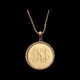 14K Yellow Gold diamond custom monogram necklace made to order christmas gift birthday gift for her