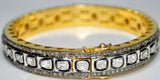 3 carat Diamond polki bangle Queen of your world diva 3.2 carat diamond slice rose cut kundan style sterling silver gold custom hinge bracelet bangle cuf