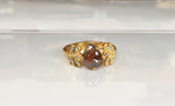 1 carat Red pear diamond raw diamond organic leaf petal 1 carat diamond solitaire branch twig engagement ring nature ring