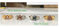 1 carat Red pear diamond raw diamond organic leaf petal 1 carat diamond solitaire branch twig engagement ring nature ring