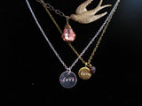 24K  Love disc necklace hand stamped